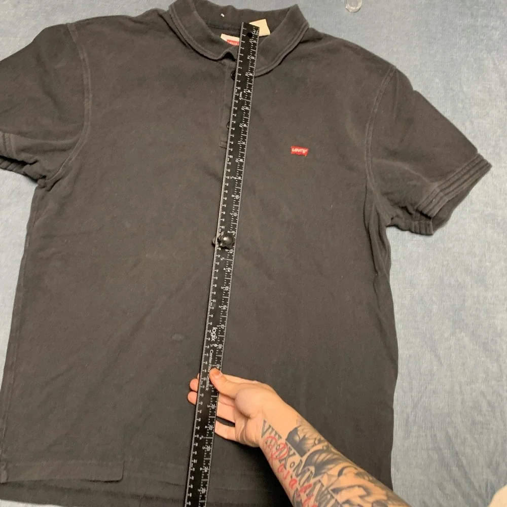 Levi's Polo Shirt Mens Large Black Golf Performance Short Sleeve Golf Tennis